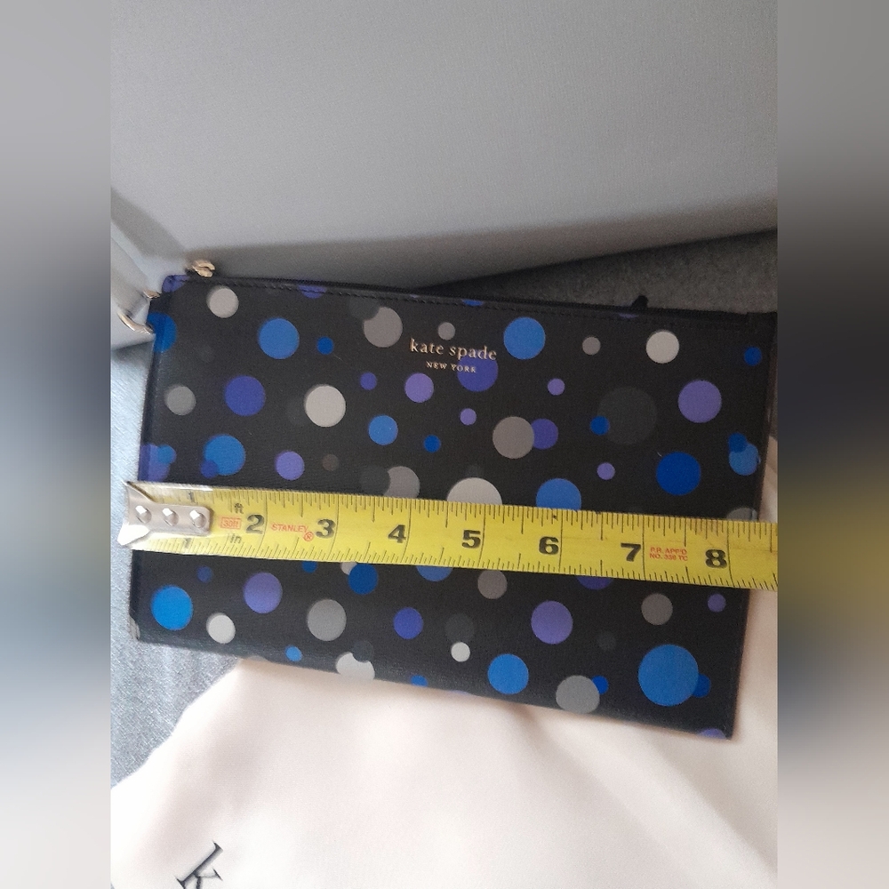 New Kate Spade Tote/Detachable Blue Polka Dot Wristlet With Dust Bag NWT - Picture 4 of 13